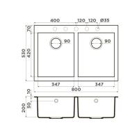 Кухонная мойка 80 см Omoikiri Solidity Bosen 80-2-BL черная - 2 фото