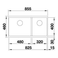 Кухонная мойка 85,5 см Blanco Subline 480/320-U черная - 4 фото