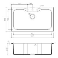 Кухонная мойка 86 см Omoikiri Solidity Maru 86-WH белая - 3 фото