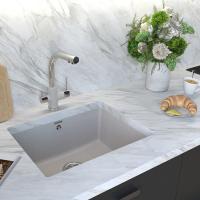 Кухонная мойка кварцевая 55 см Paulmark Gera Quarz GR серая - 3 фото