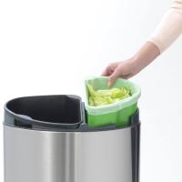 Двухсекционный мусорный бак 10-23 л Brabantia Touch Bin стальной - 6 фото