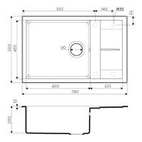 Кухонная мойка 78 см Omoikiri Solidity Sumi 78-LB-BE ваниль - 2 фото