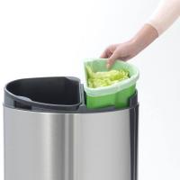 Двухсекционный мусорный бак 10-23 л Brabantia Touch Bin стальной - 5 фото