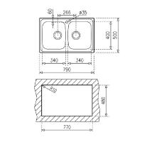 Кухонная мойка 79 см Teka Easy Universe 80 T-XN 2B сталь матовая - 5 фото