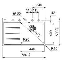 Кухонная мойка 78 см Franke Centro CNG 611/211-78 TL оникс - 3 фото