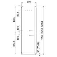 Холодильник двухкамерный 197х60 см Smeg 50's Style FAB32LRD5 красный - 5 фото