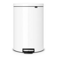 Мусорный бак с педалью 40 л Brabantia Flat Back белый - 1 фото