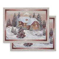 Набор подстановочных салфеток Mix&Match Home Перед Рождеством бежевый 2 пр - 1 фото