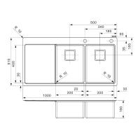 Кухонная мойка 100 см Reginox Elite Nevada L 30x30 Right Brushed OKG брашированная нержавеющая сталь - 2 фото