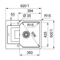 Кухонная мойка 62 см Franke Urban UBG 611-62 оникс - 1 фото