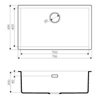 Кухонная мойка 75,6 см Omoikiri Solidity Yamakawa 75-U/I-WH белая - 2 фото