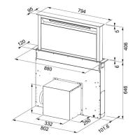 Встраиваемая вытяжка 88 см Franke Down Draft FDW 908 IB XS черная - 3 фото