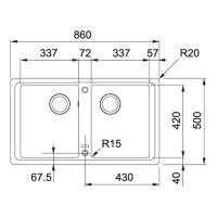 Кухонная мойка 86 см Franke Basis BFG 620 белый - 2 фото