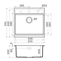 Кухонная мойка 50,6 см Omoikiri Kitagawa 57-GB графит - 2 фото