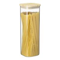 Банка для хранения 2,2 л Smart Solutions Glass Bamboo прозрачная - 5 фото
