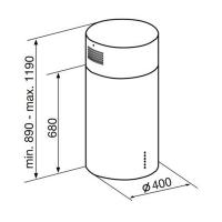 Островная вытяжка 40 см Korting KHA 4970 X Cylinder - 4 фото