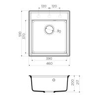 Кухонная мойка 46 см Omoikiri Solidity Daisen 46-GR leningrad grey - 2 фото