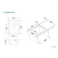 Кухонная мойка 40 см Alveus Atrox Concrete - 4 фото