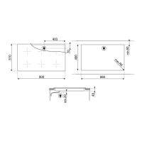 Индукционная варочная панель 90 см Smeg SI2M7953DW белая - 7 фото