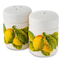 Набор для соли и перца Edelweiss Лимоны и цветы  белый 2 пр - 2 фото