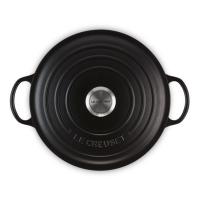 Кастрюля чугунная 24 см 5,3 л Le Creuset Signature матовая черная - 6 фото