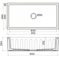 Кухонная мойка 91 см Omoikiri Mikura 91-BL черная - 2 фото