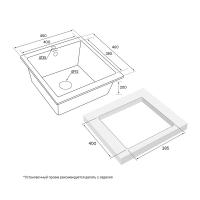 Кухонная мойка кварцевая 45 см Paulmark Brilon Quarz GR серая - 4 фото