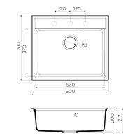 Кухонная мойка 60 см Omoikiri Solidity Daisen 60-SA бежевая - 2 фото