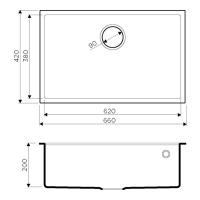 Кухонная мойка 66 см Omoikiri Solidity Tedori 66-U-DC темный шоколад - 2 фото