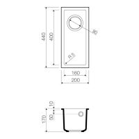 Кухонная мойка 20 см Omoikiri Solidity Bosen 20-U-GR leningrad grey - 2 фото