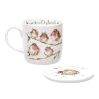 Кружка с подставкой Семейное рождество Птицы 310 мл Royal Worcester Забавная фауна - 2 фото