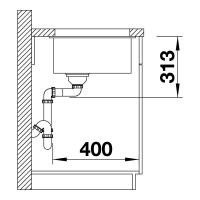 Кухонная мойка 43 см Blanco Subline 400-U черная - 5 фото