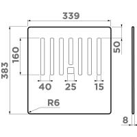 Разделочная доска для мойки 38,3х33,9х0,8 см Omoikiri CB-Kitagawa 86-LB-BL черная - 2 фото