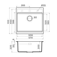 Кухонная мойка 50,6 см Omoikiri Kitagawa 57-WH белая - 2 фото