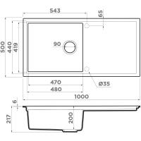 Кухонная мойка 100 см Omoikiri Sintesi 100-GB графит - 2 фото