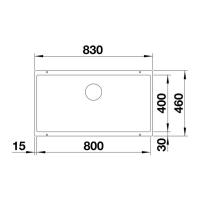 Кухонная мойка 83 см Blanco Subline 800-U темная скала - 4 фото