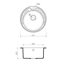 Кухонная мойка 51 см Omoikiri Solidity Tovada 51-BL черная - 2 фото