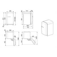 Холодильник 97х54,5 см SMEG 50’s Style FAB10RDUJ6 синий - 2 фото
