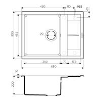 Кухонная мойка 65 см Omoikiri Solidity Sumi 65-DC темный шоколад - 2 фото