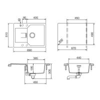 Кухонная мойка 69 см Schock Cristalite Manhattan 45D Комплектация 1 эверест - 2 фото