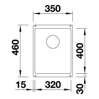 Кухонная мойка 35 см Blanco Subline 320-U черная - 3 фото