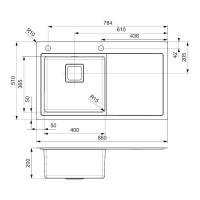 Кухонная мойка 78,4 см Reginox Phoenix L 40 Left матовая нержавеющая сталь - 3 фото