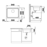 Кухонная мойка 54 см Blanco Etagon 500-IF нержавеющая сталь с зеркальной полировкой - 3 фото