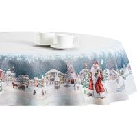 Скатерть 165х165 см Mix&Match Дедушка Мороз синяя - 2 фото