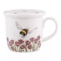 Кружка с подставкой 8,5х8 см 310 мл Royal Worcester Забавная фауна белая - 1 фото