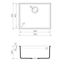 Кухонная мойка 54 см Omoikiri Solidity Bosen 54-U-BE ваниль - 2 фото