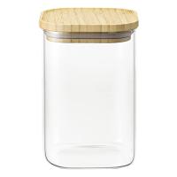 Банка для хранения 1,1 л Smart Solutions Glass Bamboo прозрачная - 5 фото