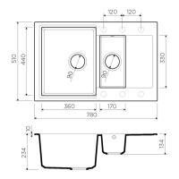 Кухонная мойка 78 см Omoikiri Solidity Daisen 78-2-SA бежевая - 2 фото