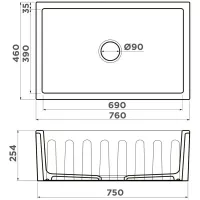 Кухонная мойка 76 см Omoikiri Mikura 76-WH белый глянцевый - 2 фото