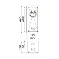 Кухонная мойка 44 см Omoikiri Taki 20-U/IF-GB графит - 6 фото